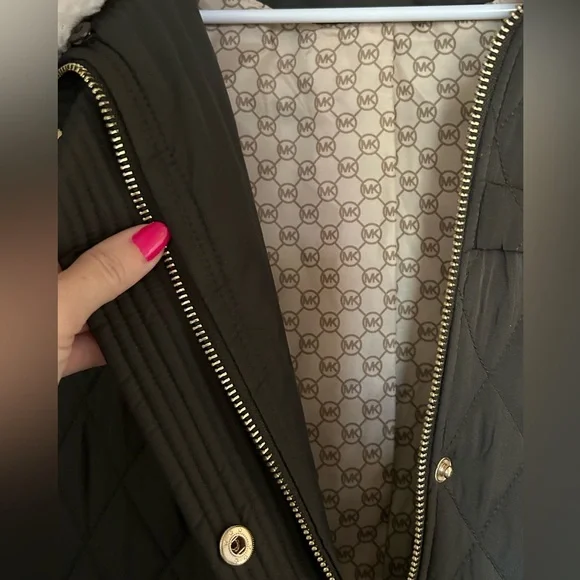 Women’s Faux-Fur-Collar Quilted Coat by Michael Kors - Picture 2 of 15